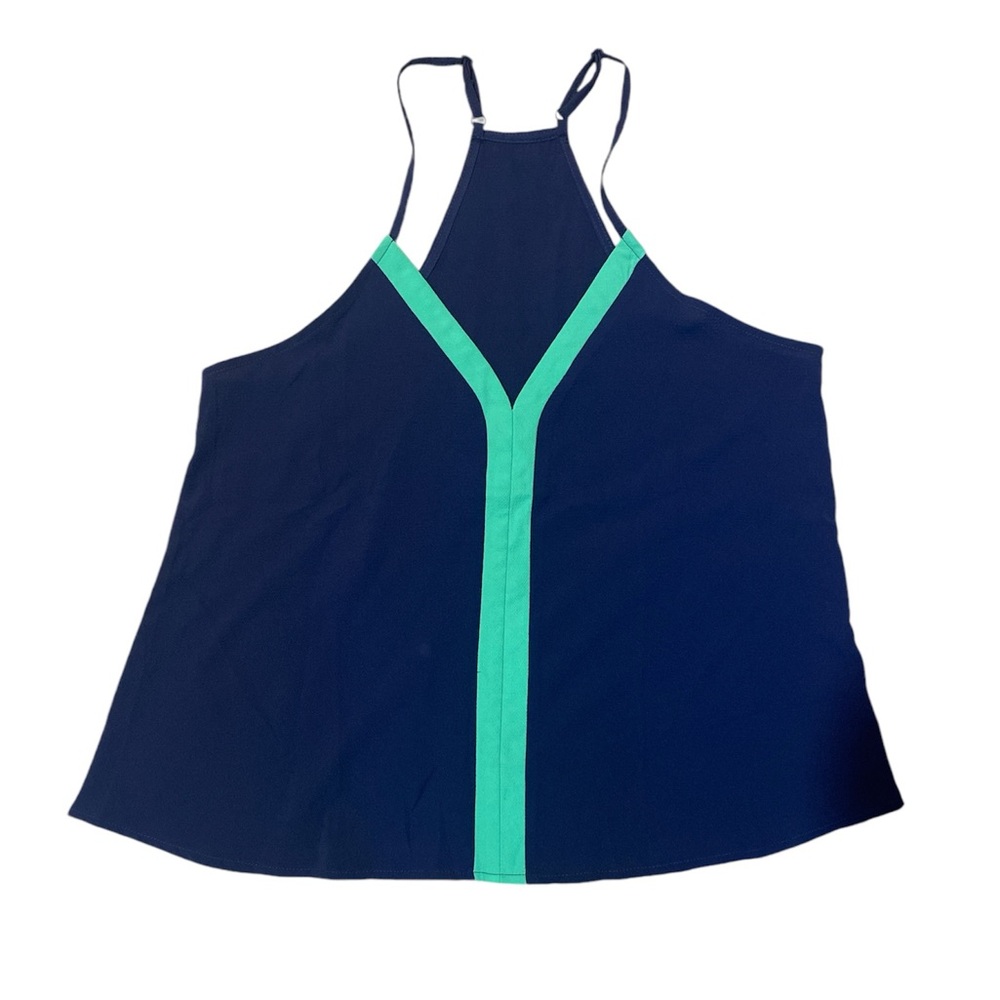 Blue and teal blouse with adjustable straps